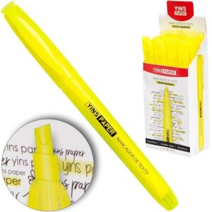 MARCADOR DE TEXTO AMARELO NEON MARKER YIN”S PAPER