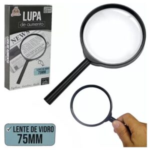 LUPA DE AUMENTO 75 MM LENTE DE VIDRO BONS CHEFF