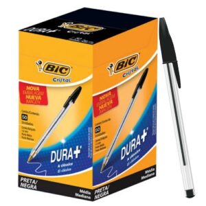 CANETA BIC CRISTAL PRETA CAIXA COM 50 UNIDADES