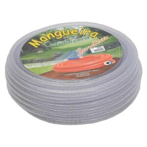 MANGUEIRA 15M DE PVC FLEXÍVEL COM BICO E UNIÃO C/ REDUÇÃO PARA TORNEIRAS 3/4″ E 1/2″