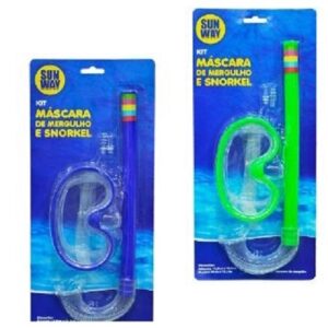 KIT MÁSCARA DE MERGULHO E SNORKEL  SUN WAY