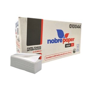 PAPEL TOALHA INTERFOLHAS STYLE FOLHA DUPLA  2 DOBRAS 2000 FOLHAS 23CM X 21 CM NOBRE PAPER