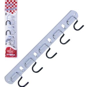 SUPORTE PARA VASSOURAS COM 5 GANCHOS EMBORRACHADOS