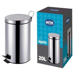LIXEIRA ÁGATA 20 LITROS INOX C/ BALDE INTERNO EM PLASTICO 5 LITROS