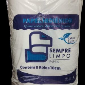 PAPEL HIGIÊNICO SEMPRE LIMPO EXTRA LUXO 8 ROLOS 10CM X 200M