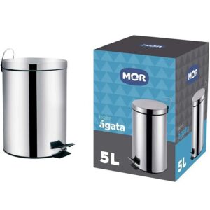LIXEIRA ÁGATA 5 LITROS INOX C/ BALDE INTERNO EM PLASTICO 5 LITROS